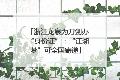 浙江龙泉为刀剑办“身份证”：“江湖梦”可全国寄递