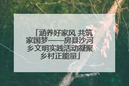 涵养好家风 共筑家国梦——房县沙河乡文明实践活动凝聚乡村正能量
