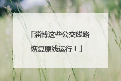 淄博这些公交线路恢复原线运行！