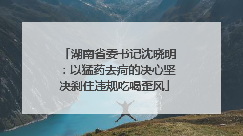 湖南省委书记沈晓明：以猛药去疴的决心坚决刹住违规吃喝歪风