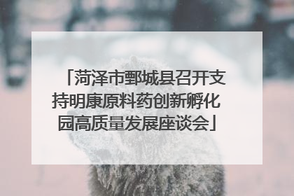 菏泽市鄄城县召开支持明康原料药创新孵化园高质量发展座谈会