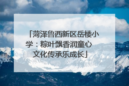 菏泽鲁西新区岳楼小学：粽叶飘香润童心 文化传承乐成长