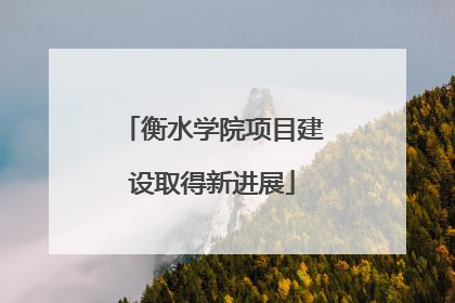 衡水学院项目建设取得新进展