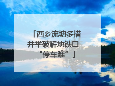 西乡流塘多措并举破解地铁口“停车难”