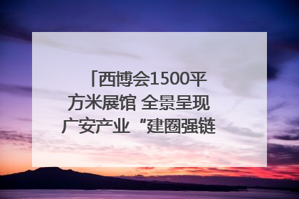 西博会1500平方米展馆 全景呈现广安产业“建圈强链”｜西博视界