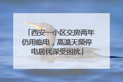 西安一小区交房两年仍用临电，高温天频停电居民深受困扰