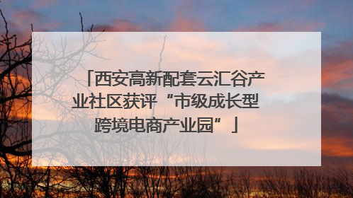 西安高新配套云汇谷产业社区获评“市级成长型跨境电商产业园”
