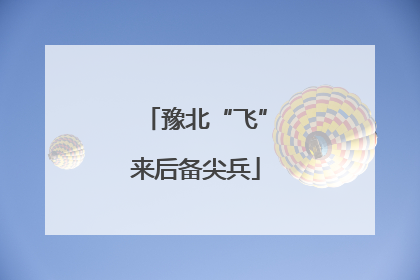 豫北“飞”来后备尖兵