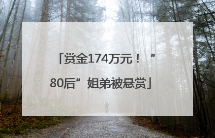 赏金174万元！“80后”姐弟被悬赏