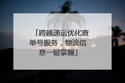 跨越速运优化查单号服务，物流信息一键掌握