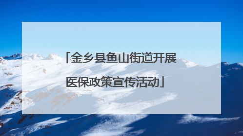 金乡县鱼山街道开展医保政策宣传活动