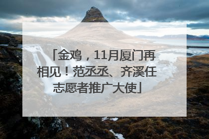 金鸡，11月厦门再相见！范丞丞、齐溪任志愿者推广大使
