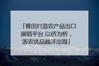 青田打造农产品出口展销平台 以侨为桥，浙农优品越洋出海