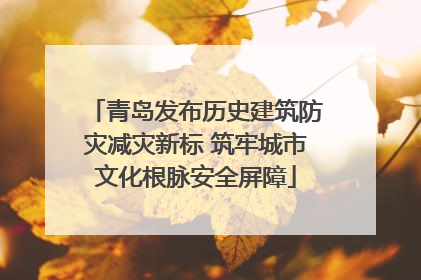 青岛发布历史建筑防灾减灾新标 筑牢城市文化根脉安全屏障