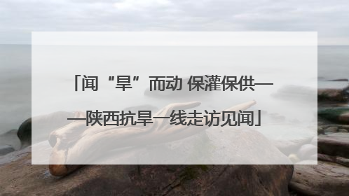 闻“旱”而动 保灌保供——陕西抗旱一线走访见闻