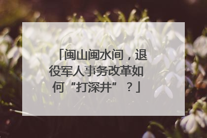 闽山闽水间，退役军人事务改革如何“打深井”？