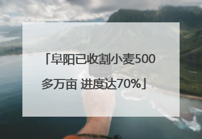 阜阳已收割小麦500多万亩 进度达70%