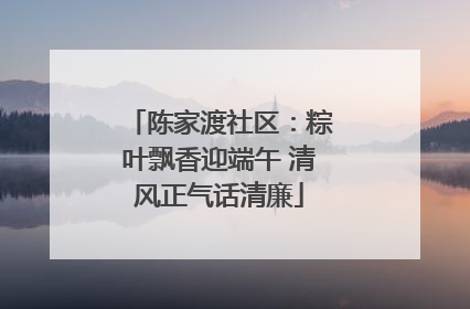 陈家渡社区：粽叶飘香迎端午 清风正气话清廉