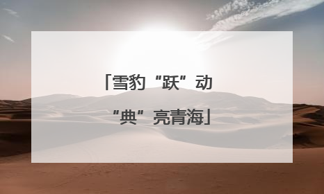 雪豹“跃”动 “典”亮青海