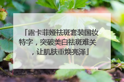 露卡菲娅祛斑套装国妆特字，突破美白祛斑难关，让肌肤重焕亮泽