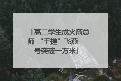 高二学生成火箭总师 “手搓”飞燕一号突破一万米