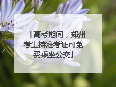 高考期间，郑州考生持准考证可免费乘坐公交