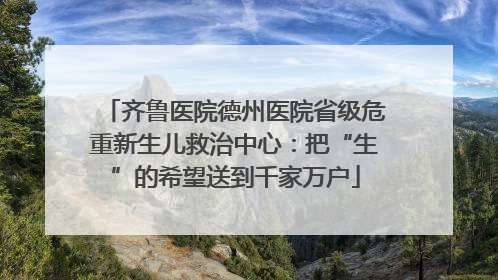 齐鲁医院德州医院省级危重新生儿救治中心：把“生”的希望送到千家万户