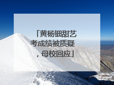 黄杨钿甜艺考成绩被质疑，母校回应