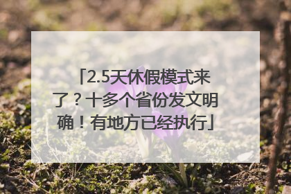 2.5天休假模式来了？十多个省份发文明确！有地方已经执行