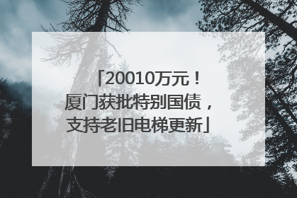 20010万元！厦门获批特别国债，支持老旧电梯更新