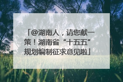@湖南人，请您献一策！湖南省“十五五”规划编制征求意见啦